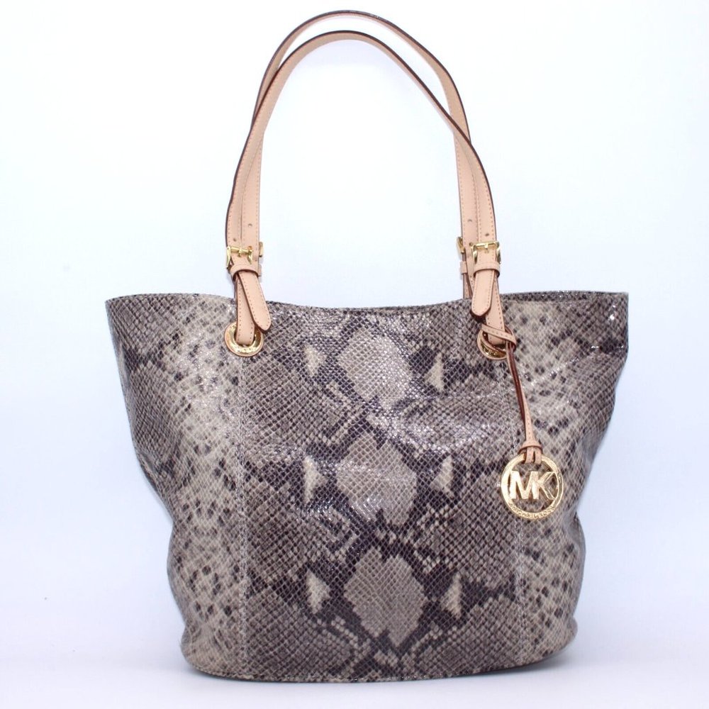 Michael Kors Glazed Embossed Python Tote Purse Ba… - image 2